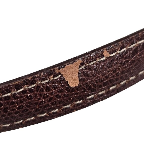 Liz Claiborne Shoulder Bag Black Leather Brown Accents Adjustable Strap Pocket - Picture 11 of 11